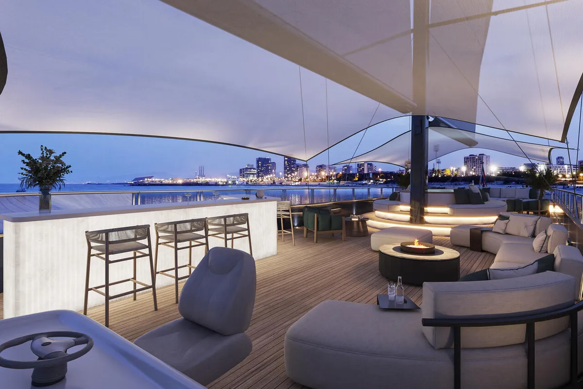 Salon of Zephyr, a Custom Made Zephyr sailboat at Split, Croatia