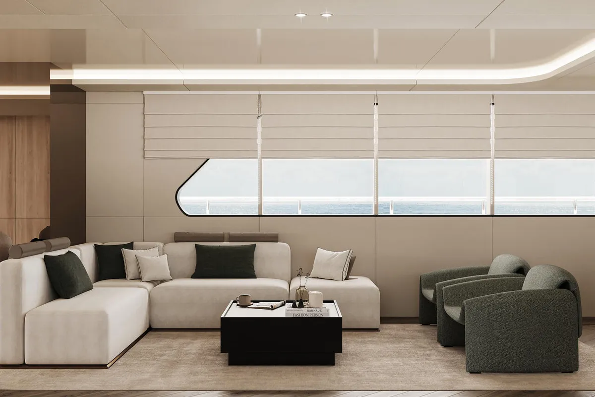 Salon of Zephyr, a Custom Made Zephyr sailboat at Split, Croatia