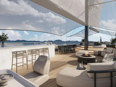 Salon of Zephyr, a Custom Made Zephyr sailboat at Split, Croatia