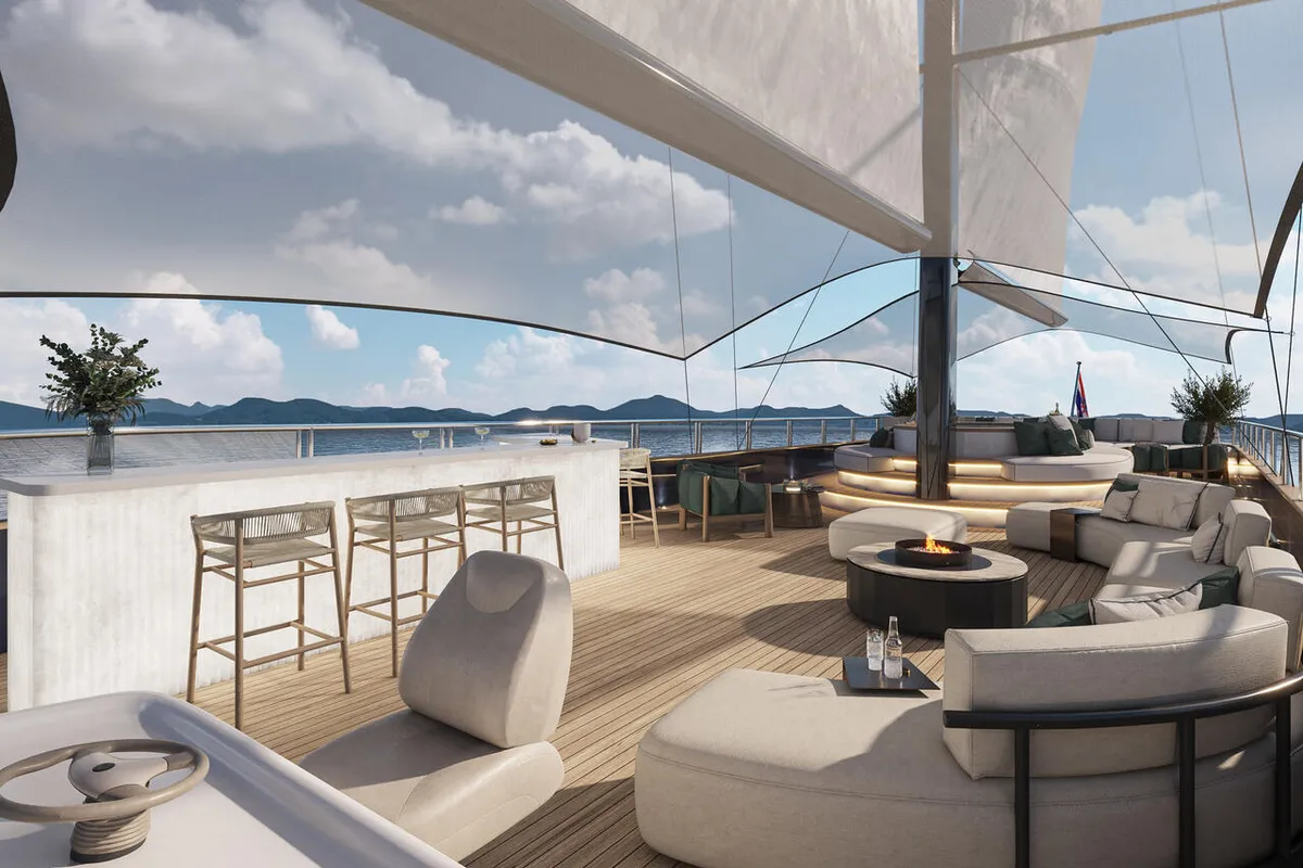 Salon of Zephyr, a Custom Made Zephyr sailboat at Split, Croatia