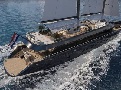 Deck of Zephyr, a Custom Made Zephyr sailboat at Split, Croatia