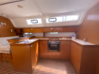 Galley of Rutilicus, a Bavaria Cruiser 51 sailboat at Rosignano Solvay, Italy