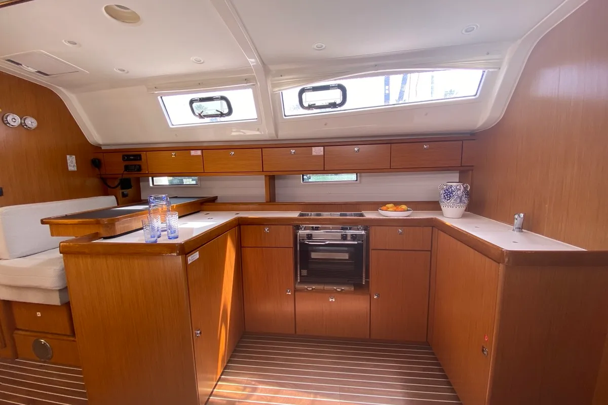 Galley of Rutilicus, a Bavaria Cruiser 51 sailboat at Rosignano Solvay, Italy