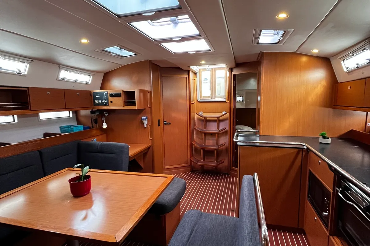 Salon of Kasela, a Bavaria Cruiser 45 sailboat at Općina Sukošan, Croatia