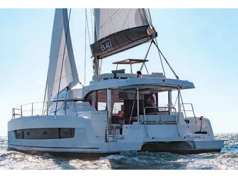 Exterior view of Balize, a Bali Catspace catamaran at Marmaris, Turkey