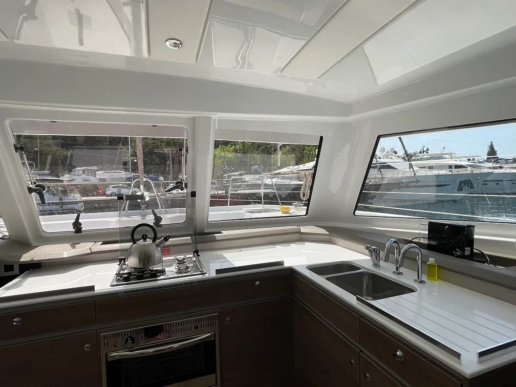 Galley of Balize, a Bali Catspace catamaran at Marmaris, Turkey