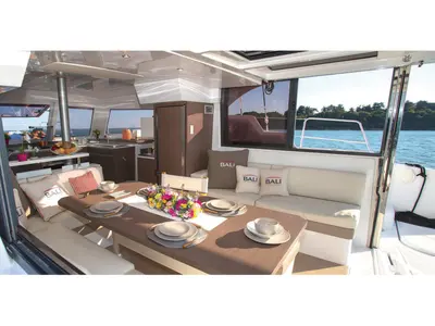 Salon of Balize, a Bali Catspace catamaran at Marmaris, Turkey