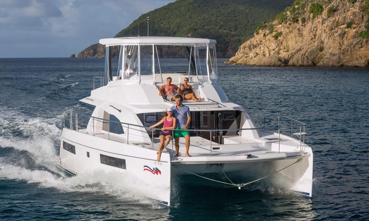 Exterior view of Moorings 433 PC Club, a Leopard 43 PC catamaran at Road Town, British Virgin Islands