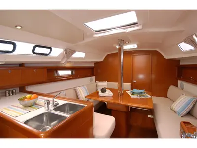 Galley of Fun Five, a Beneteau Oceanis 34 sailboat at Nieuwpoort, Belgium