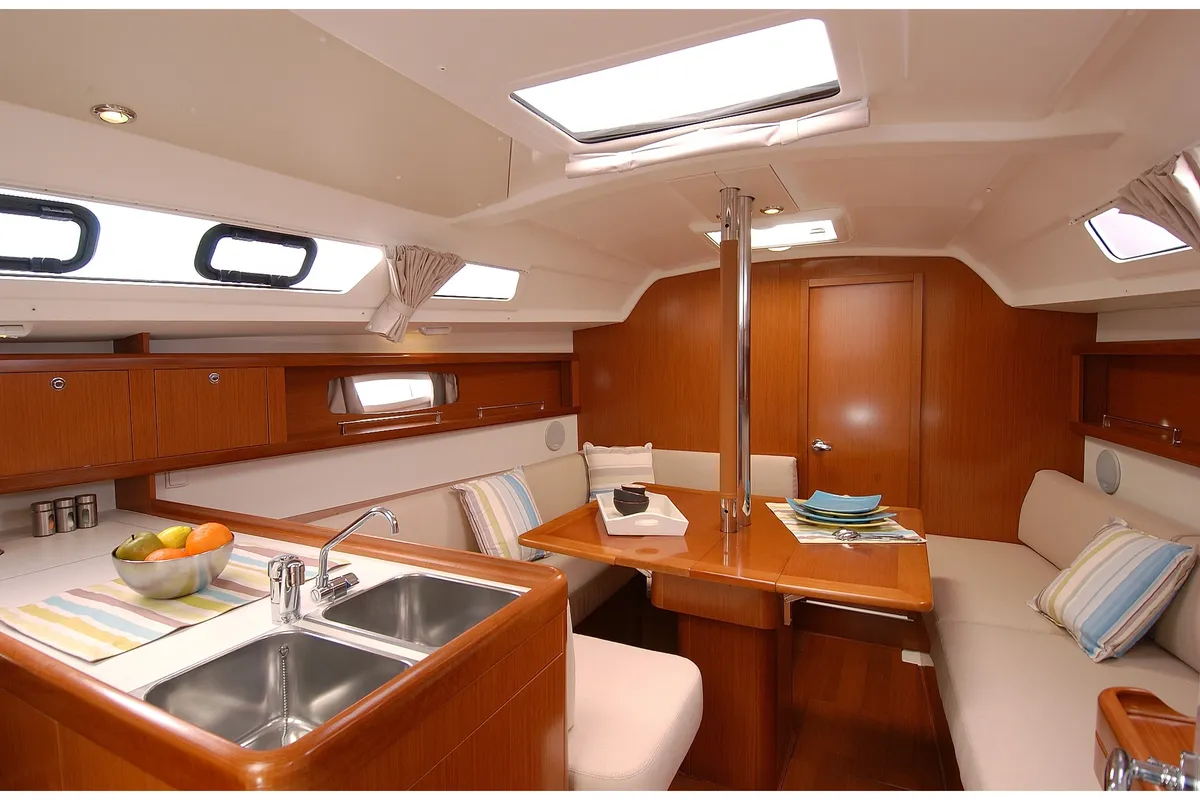 Galley of Fun Five, a Beneteau Oceanis 34 sailboat at Nieuwpoort, Belgium