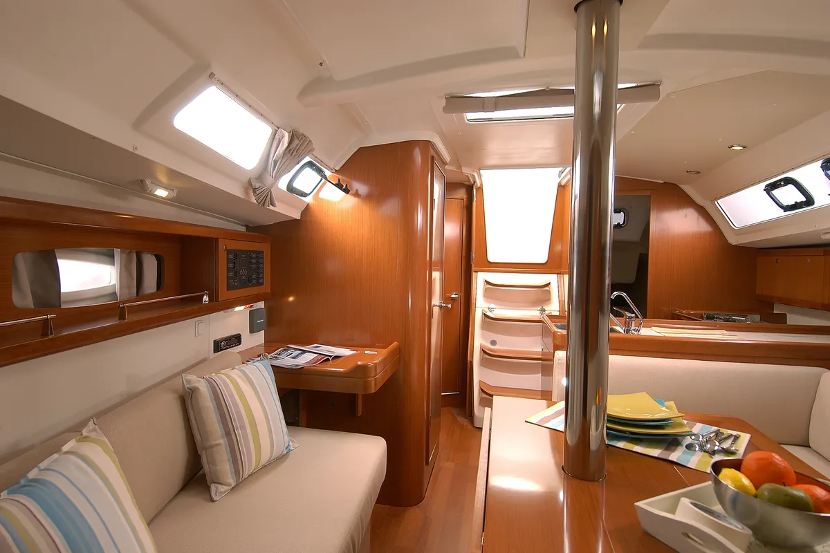 Salon of Fun Five, a Beneteau Oceanis 34 sailboat at Nieuwpoort, Belgium
