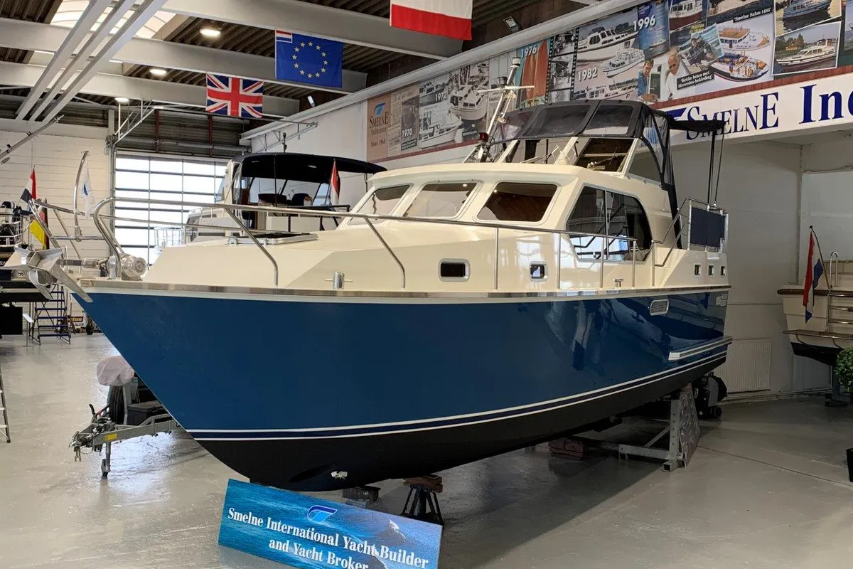 Exterior view of Vita Bella, a Gulet Succes 106 AC motorboat at Akkrum, Netherlands