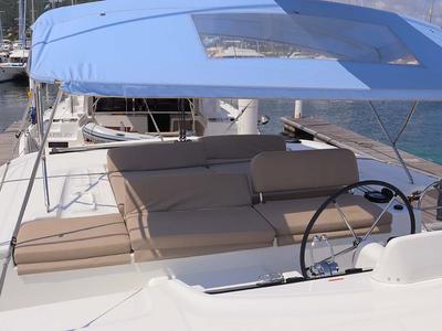 Cockpit of Taisia_X, a Lagoon 46 catamaran at Road Town, British Virgin Islands