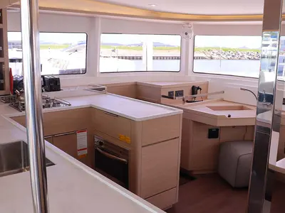 Galley of Taisia_X, a Lagoon 46 catamaran at Road Town, British Virgin Islands