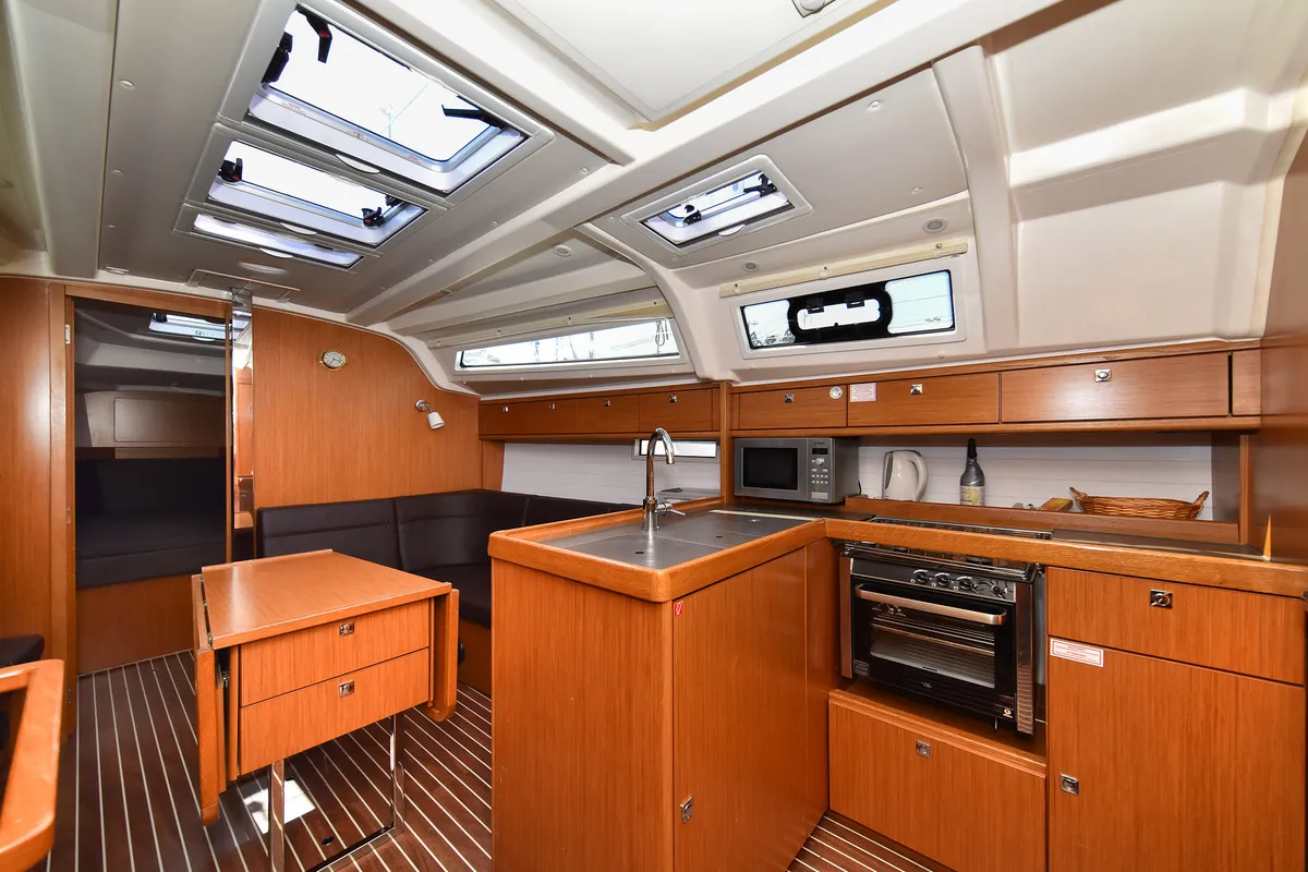 Galley of Viviana, a Bavaria 37 sailboat at Zadar, Croatia