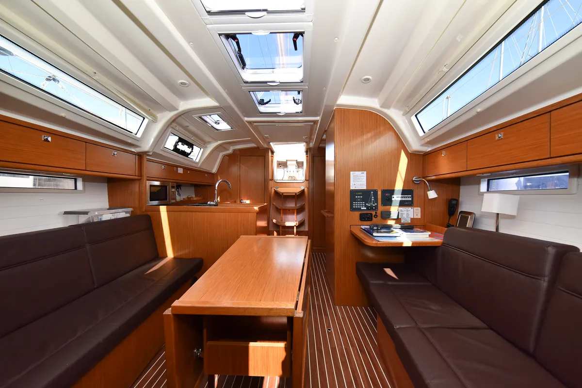 Salon of Viviana, a Bavaria 37 sailboat at Zadar, Croatia