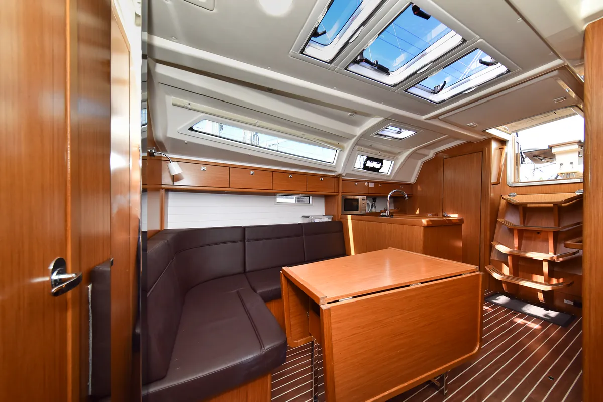 Salon of Viviana, a Bavaria 37 sailboat at Zadar, Croatia