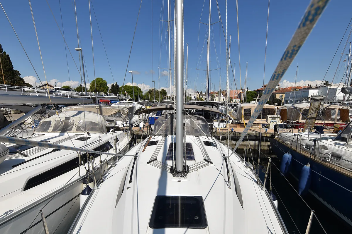 Exterior view of Viviana, a Bavaria 37 sailboat at Zadar, Croatia