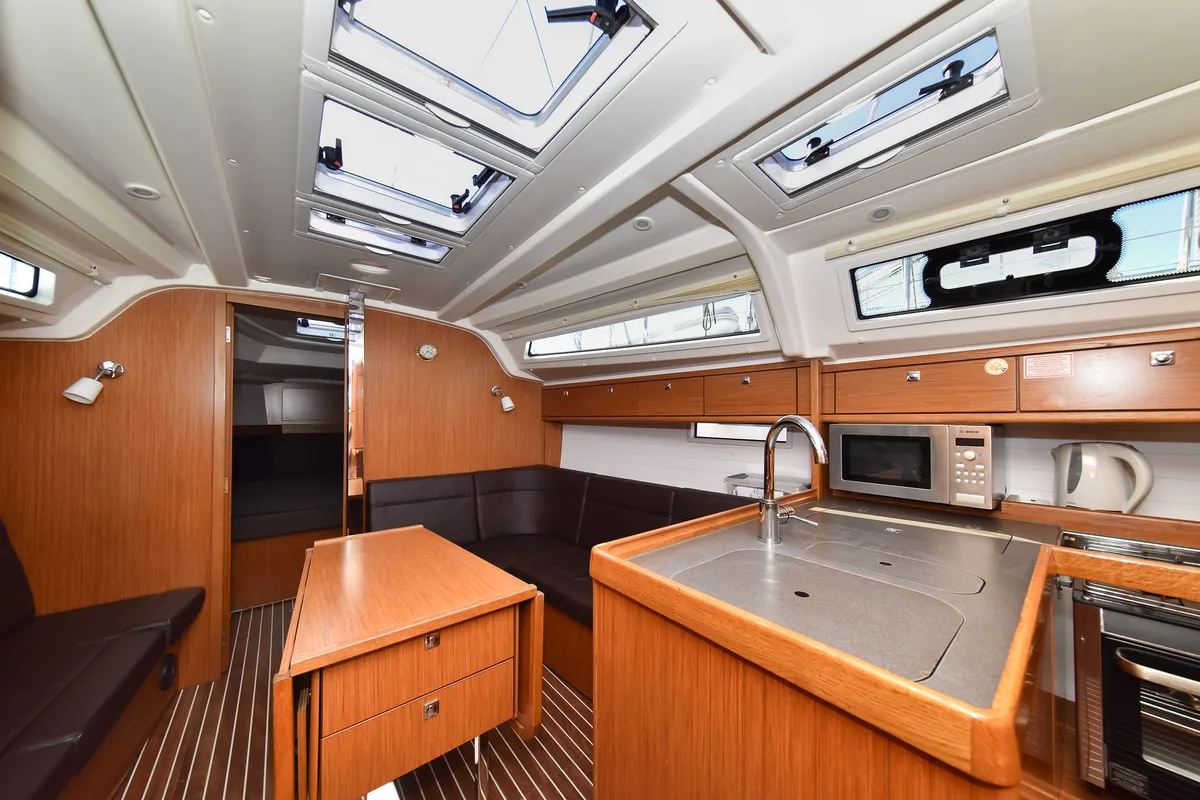 Galley of Viviana, a Bavaria 37 sailboat at Zadar, Croatia