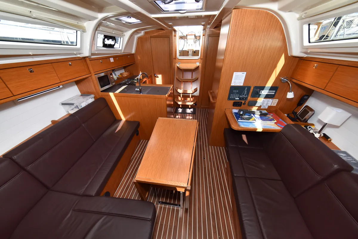 Salon of Viviana, a Bavaria 37 sailboat at Zadar, Croatia