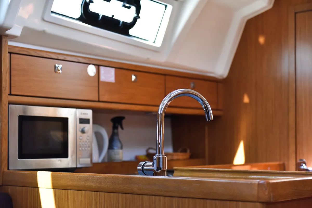 Galley of Viviana, a Bavaria 37 sailboat at Zadar, Croatia
