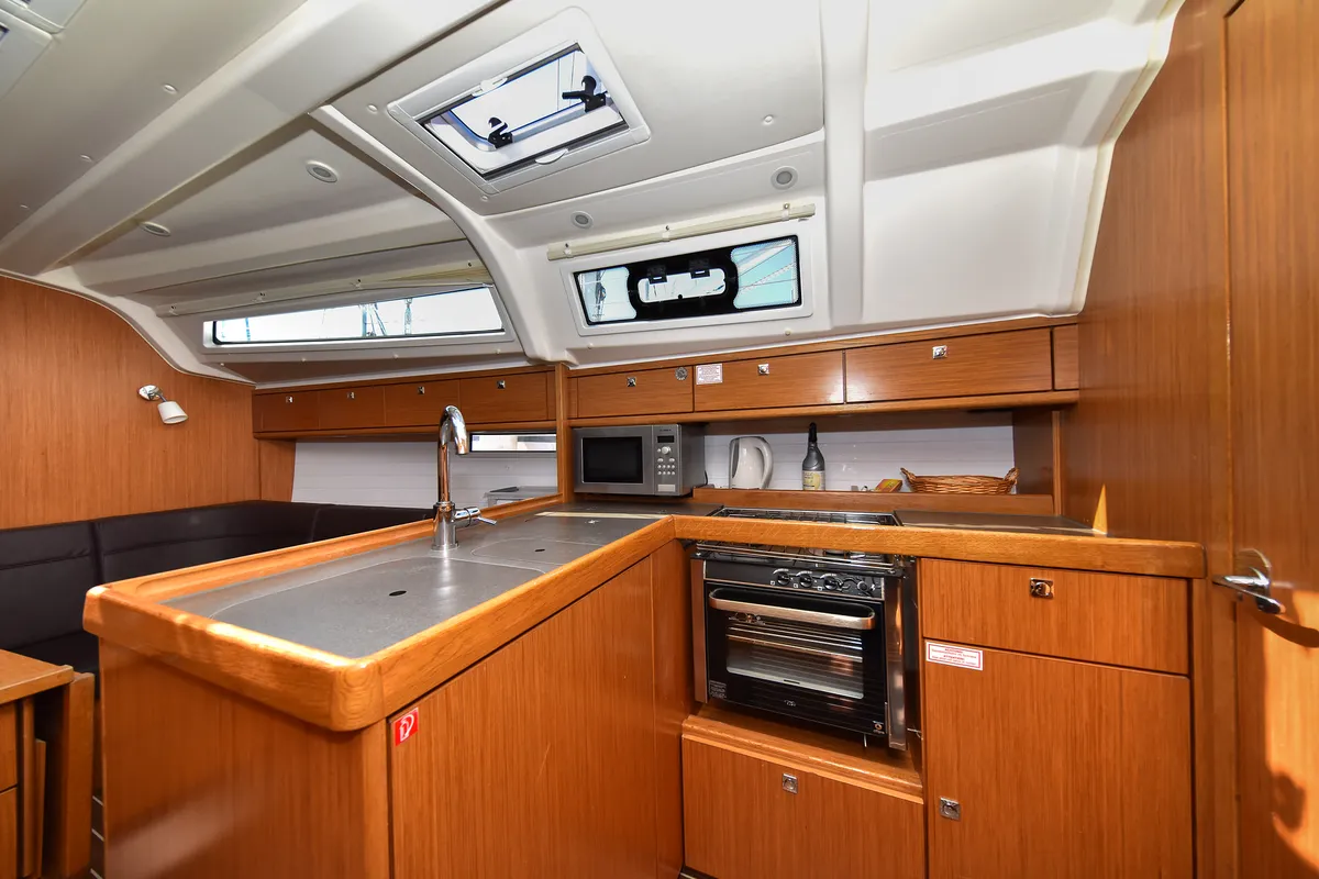 Galley of Viviana, a Bavaria 37 sailboat at Zadar, Croatia