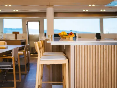 Galley of Premium +, a Sunreef 70 catamaran at Kaštela, Croatia