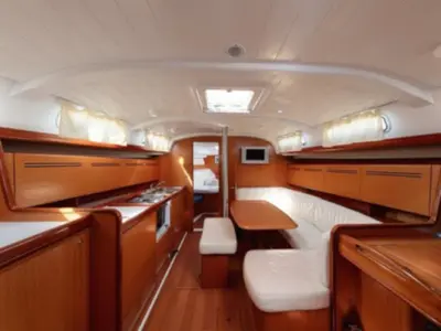 Salon of Tecno Sail, a Beneteau Cyclades 43.3 sailboat at Genoa, Italy