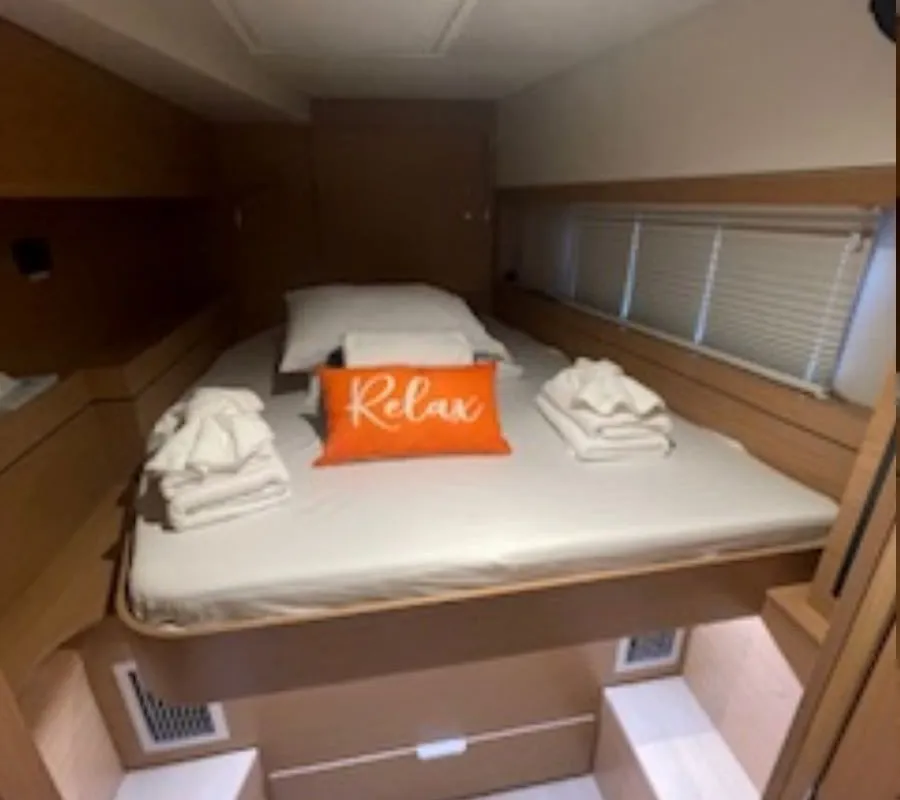 Cabin on Sunset Chaser, a Bali 4.4 catamaran at Central Abaco, Bahamas