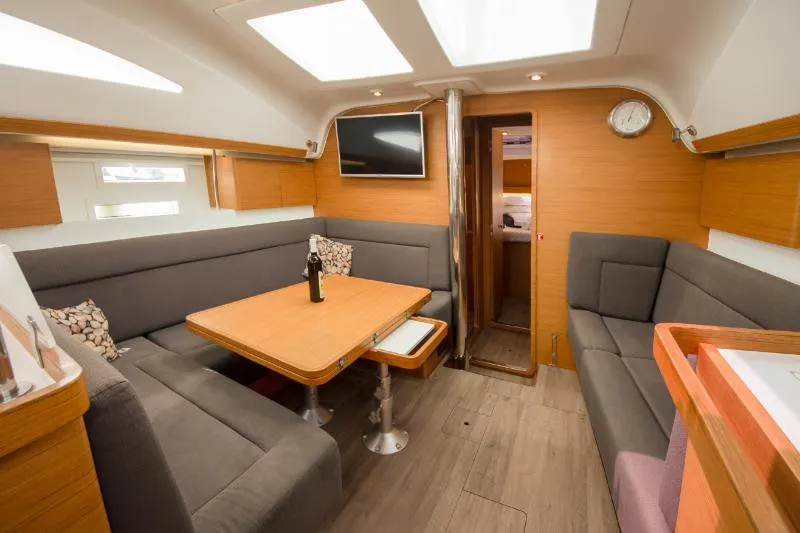 Salon of No Limits, a Elan Impression 45 sailboat at Tribunj, Croatia