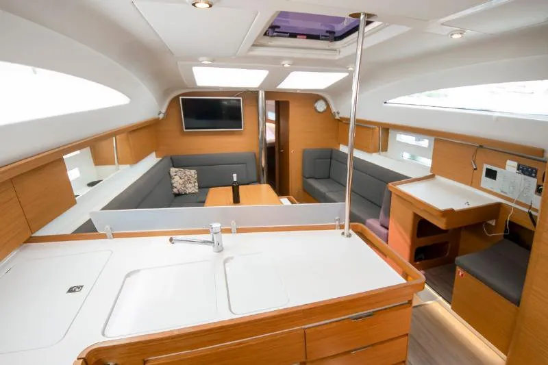 Salon of No Limits, a Elan Impression 45 sailboat at Tribunj, Croatia