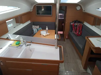 Salon of No Limits, a Elan Impression 45 sailboat at Tribunj, Croatia