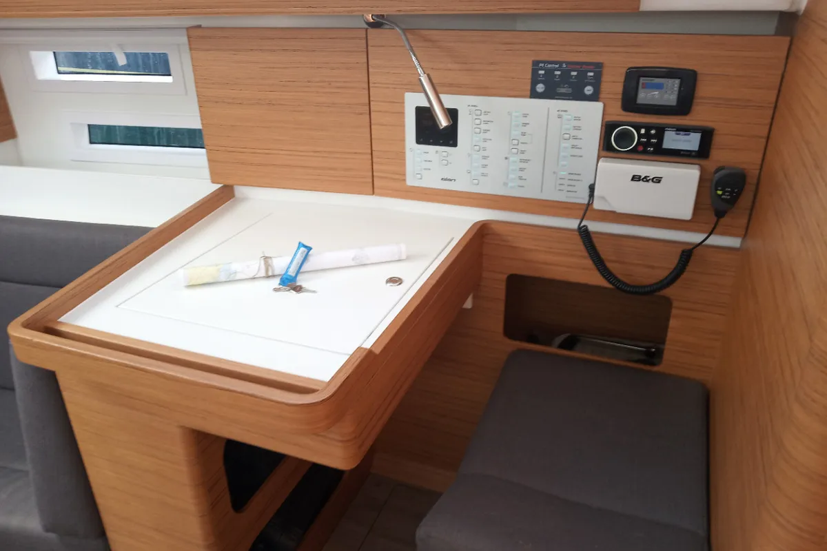 Salon of No Limits, a Elan Impression 45 sailboat at Tribunj, Croatia
