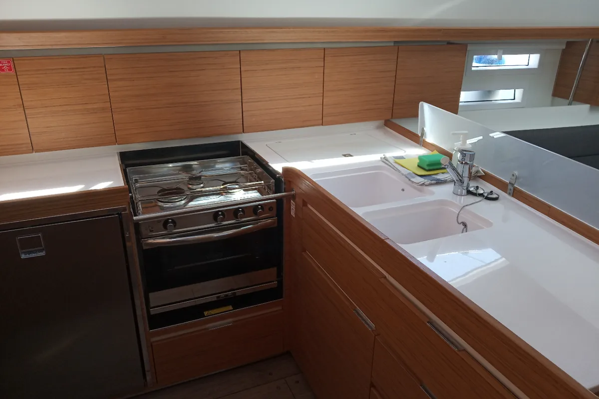 Galley of No Limits, a Elan Impression 45 sailboat at Tribunj, Croatia