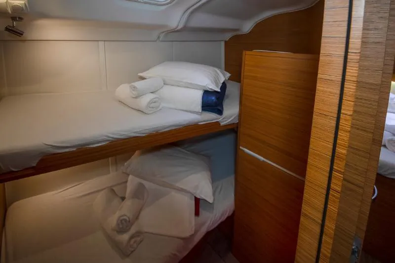Cabin on No Limits, a Elan Impression 45 sailboat at Tribunj, Croatia