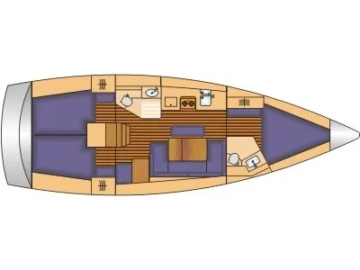 Floor plan of ZEPHYR, a Bavaria Cruiser 41 sailboat at Gothenburg, Sweden