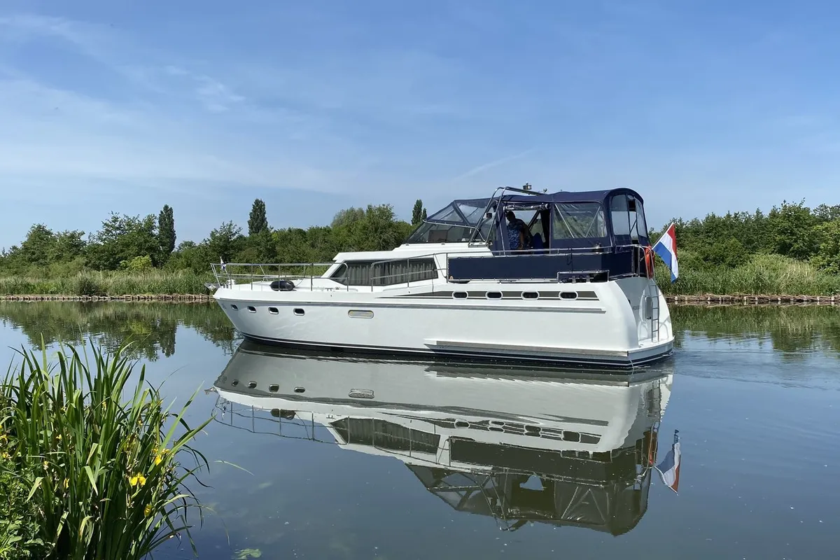 Exterior view of Atlas, a Tyvano 1400 motorboat at Heukelum, Netherlands