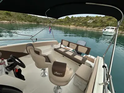 Deck of No_name, a Gulet Arrow Abaris 23 motorboat at Grad Trogir, Croatia