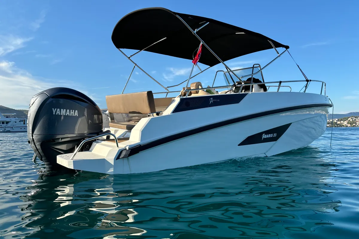 Exterior view of No_name, a Gulet Arrow Abaris 23 motorboat at Grad Trogir, Croatia