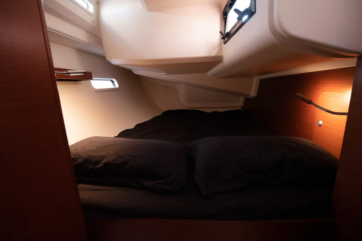 Cabin on Lady Marga, a Hanse 388 sailboat at Dénia, Spain