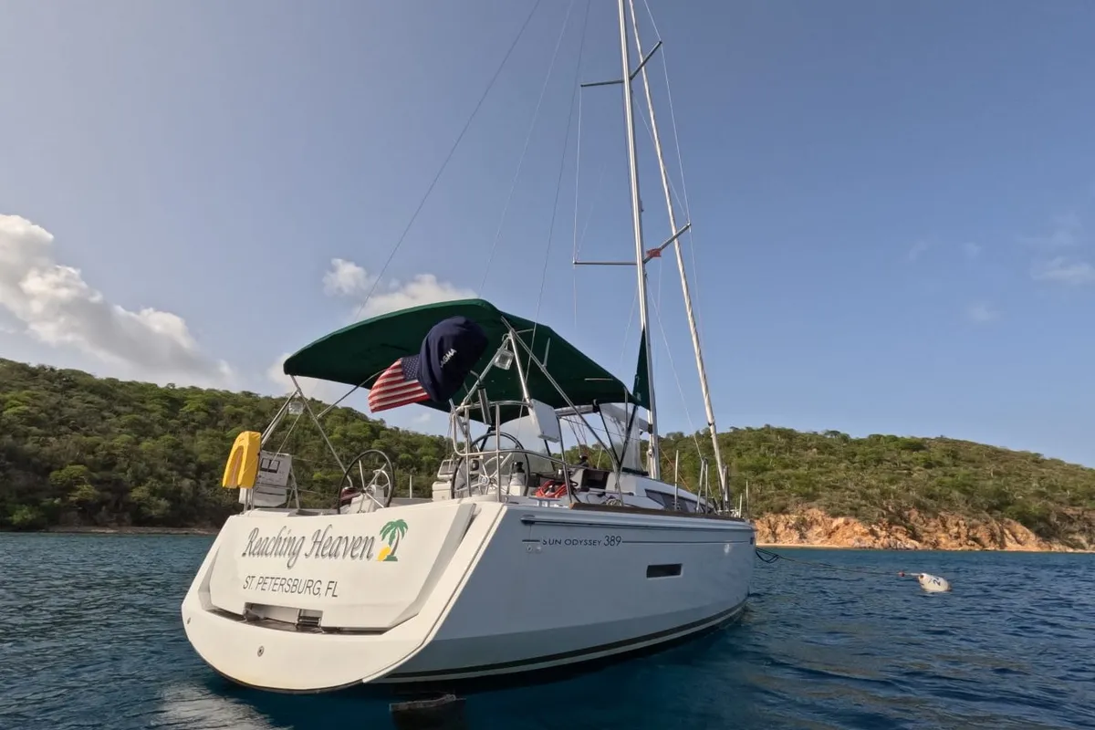 Galley of Reaching Heaven, a Jeanneau Sun Odyssey 389 sailboat at Road Town, British Virgin Islands