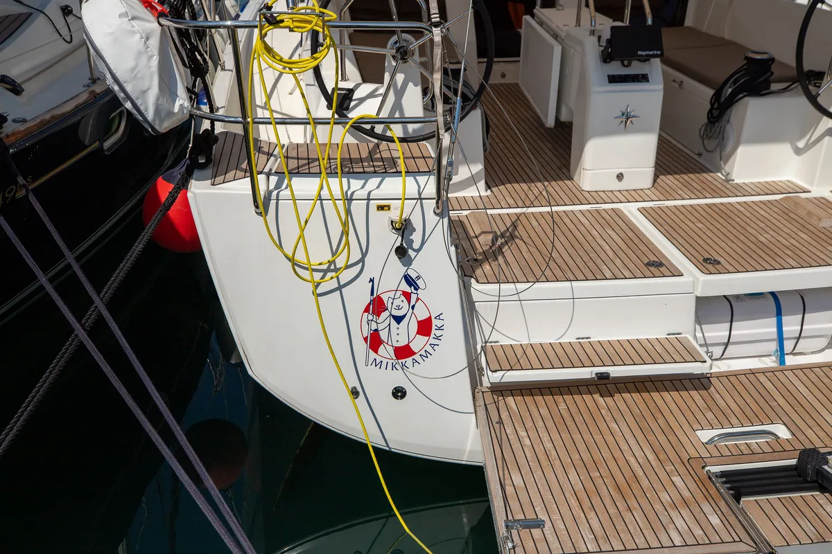 Mikkamakka, a Jeanneau Sun Odyssey 440 sailboat at Kaštela, Croatia