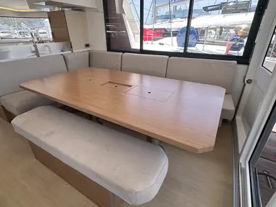 Salon of Freedom, a Bali 4.8 catamaran at Parham Town, British Virgin Islands