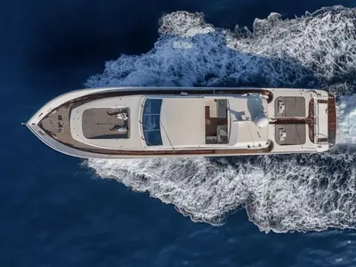 A4 White, a Arno Leopard 27 motor yacht at Grimaud, France