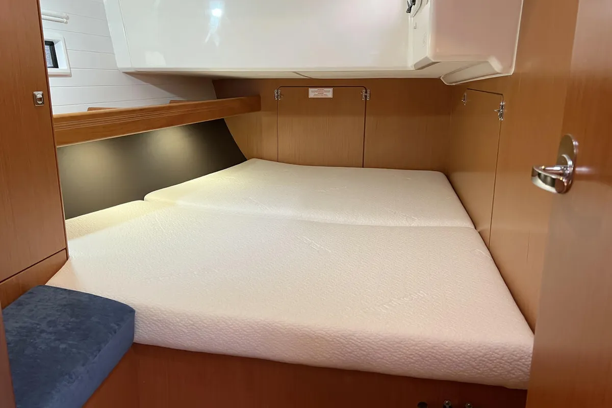 Cabin on Galaxy, a Bavaria Cruiser 46 sailboat at Flensburg, Germany