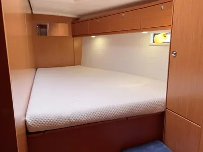 Cabin on Galaxy, a Bavaria Cruiser 46 sailboat at Flensburg, Germany