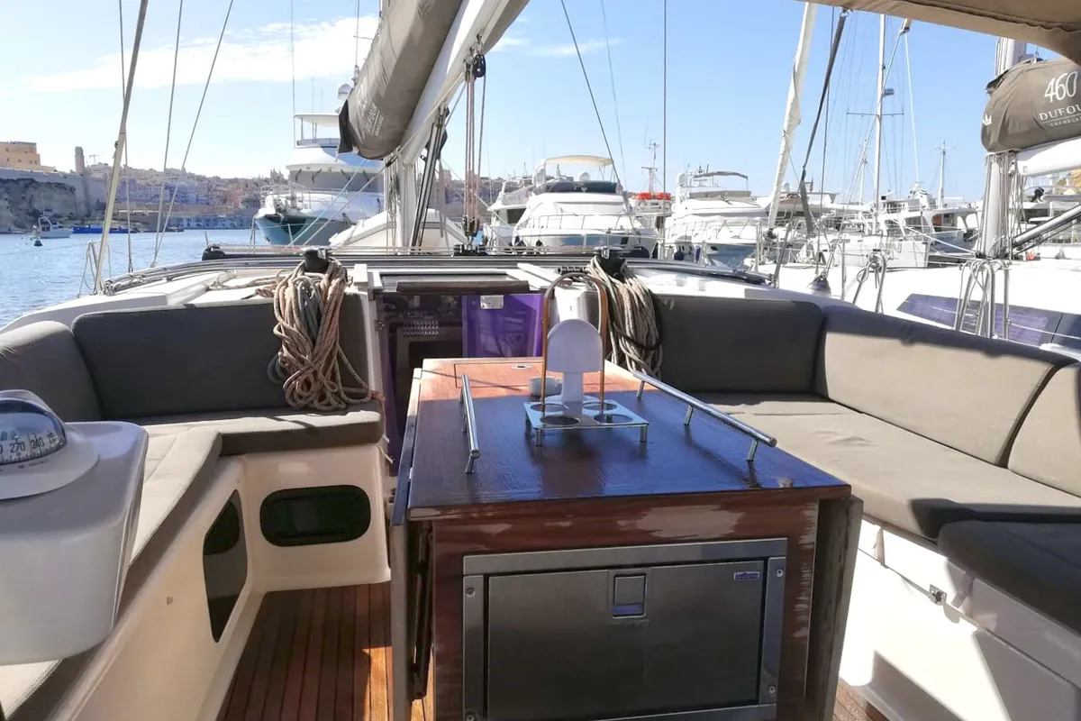WARRIORS TALE, a Dufour 520 Grand Large sailboat at Kalkara, Malta