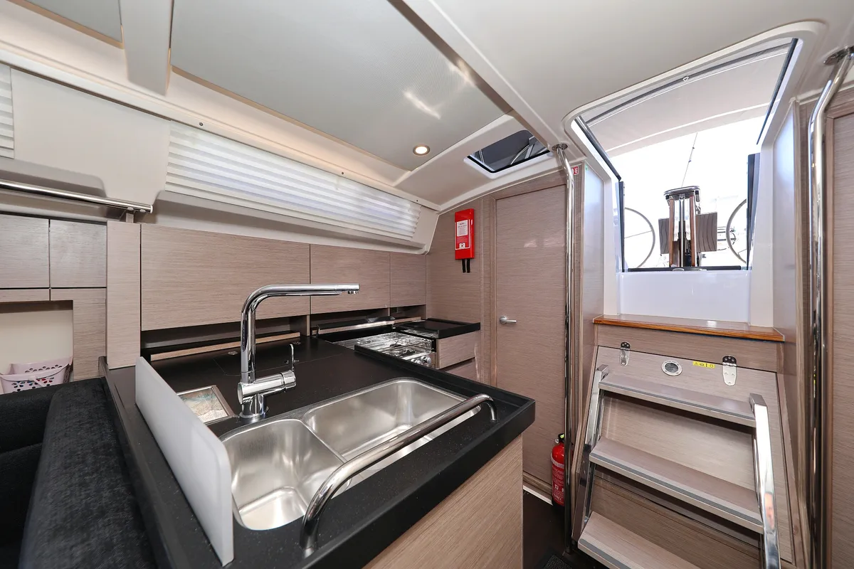 Galley of Smiley, a Hanse 388 sailboat at Grad Šibenik, Croatia