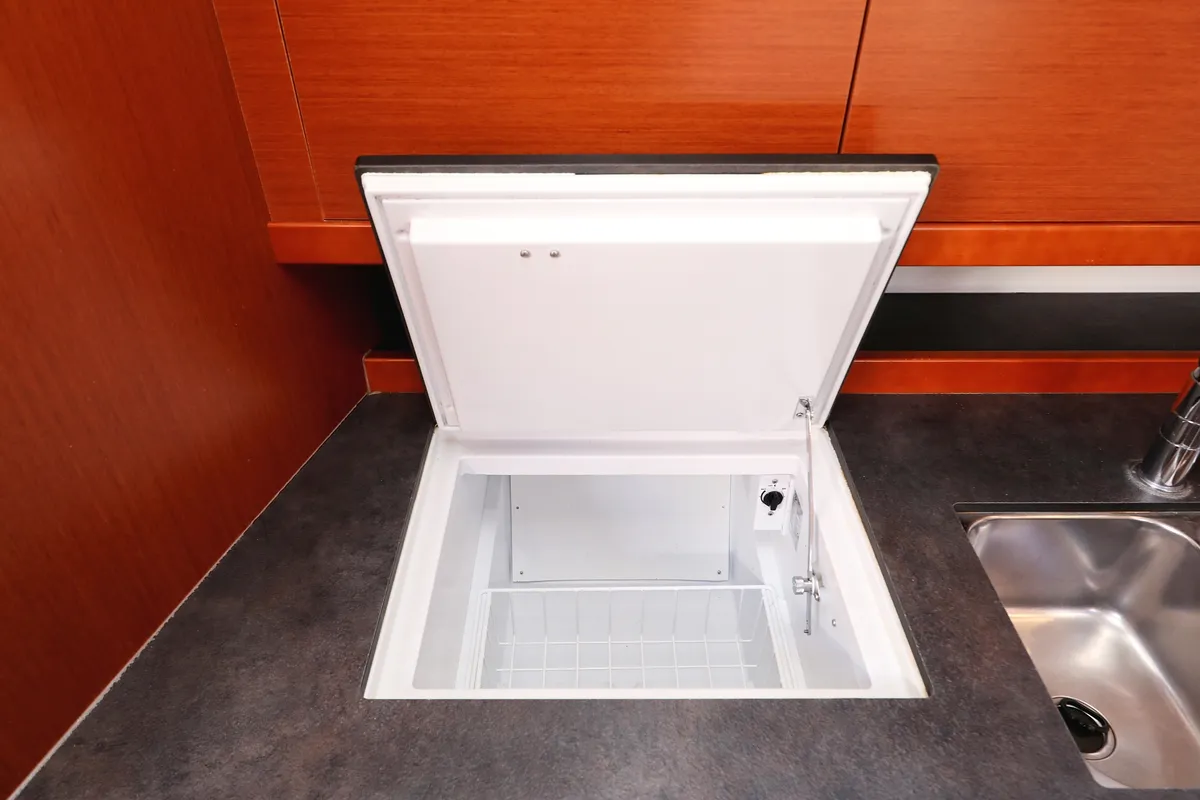 Galley of Barbarella II, a Beneteau Oceanis 45 sailboat at Grad Trogir, Croatia