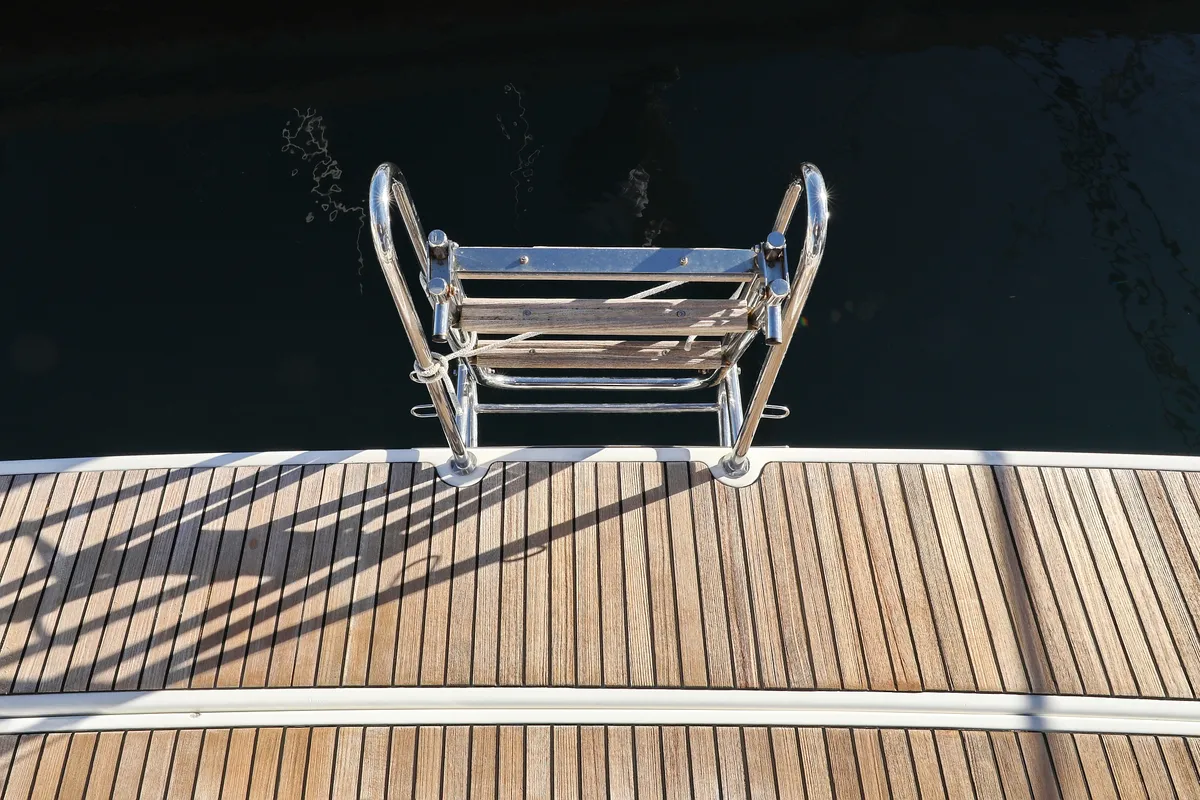Deck of Barbarella II, a Beneteau Oceanis 45 sailboat at Grad Trogir, Croatia